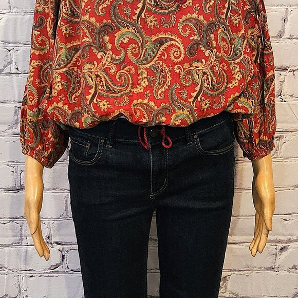 DENIM & SUPPLY RALPH LAUREN - Boho red paisley cotton blend top - Picture 7 of 12